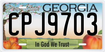 GA license plate CPJ9703