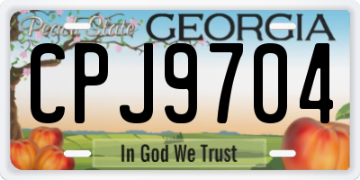 GA license plate CPJ9704