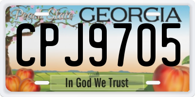 GA license plate CPJ9705