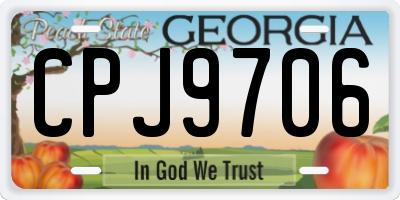 GA license plate CPJ9706