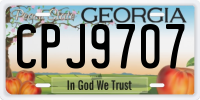 GA license plate CPJ9707