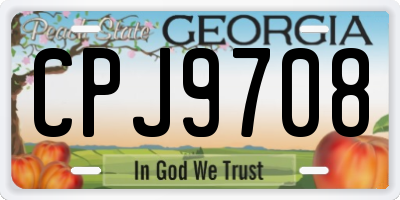 GA license plate CPJ9708