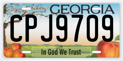 GA license plate CPJ9709