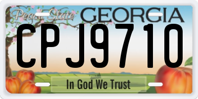 GA license plate CPJ9710