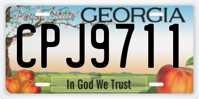 GA license plate CPJ9711