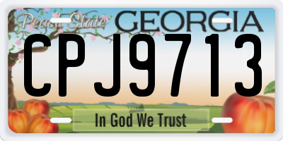 GA license plate CPJ9713