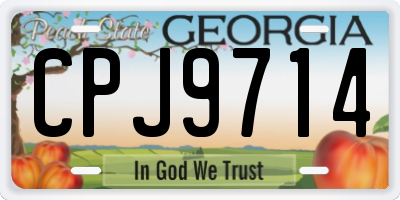 GA license plate CPJ9714