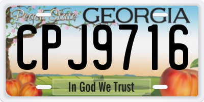 GA license plate CPJ9716