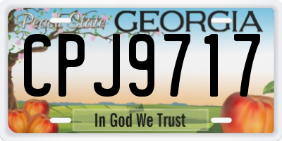 GA license plate CPJ9717