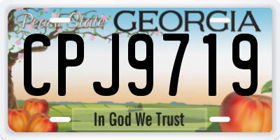 GA license plate CPJ9719