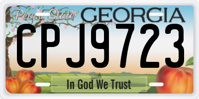 GA license plate CPJ9723