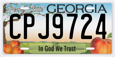 GA license plate CPJ9724