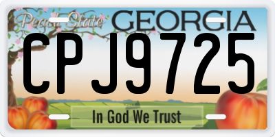 GA license plate CPJ9725