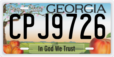GA license plate CPJ9726