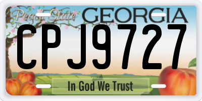 GA license plate CPJ9727