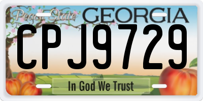 GA license plate CPJ9729