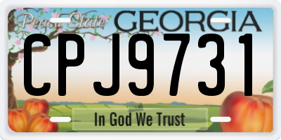 GA license plate CPJ9731