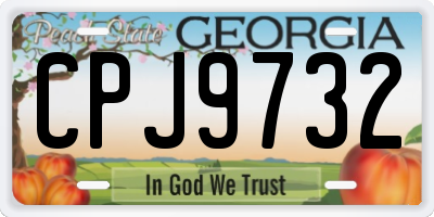 GA license plate CPJ9732