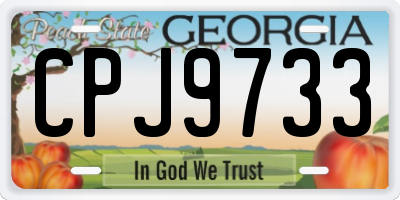 GA license plate CPJ9733