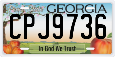 GA license plate CPJ9736