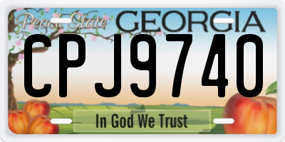 GA license plate CPJ9740
