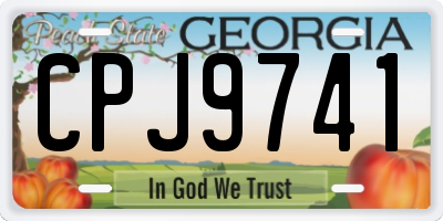 GA license plate CPJ9741