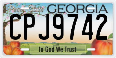 GA license plate CPJ9742