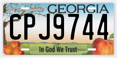 GA license plate CPJ9744