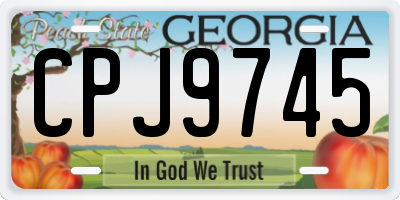 GA license plate CPJ9745