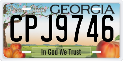 GA license plate CPJ9746