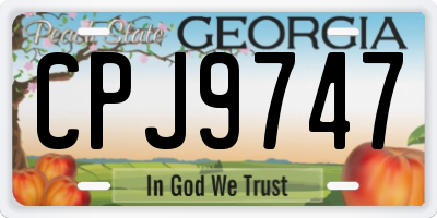 GA license plate CPJ9747