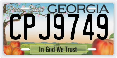 GA license plate CPJ9749