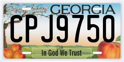 GA license plate CPJ9750