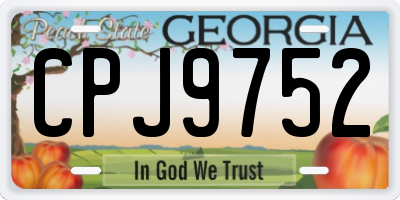 GA license plate CPJ9752