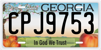 GA license plate CPJ9753
