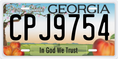 GA license plate CPJ9754