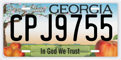 GA license plate CPJ9755