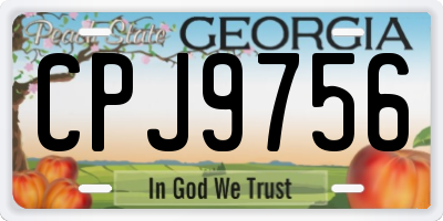 GA license plate CPJ9756