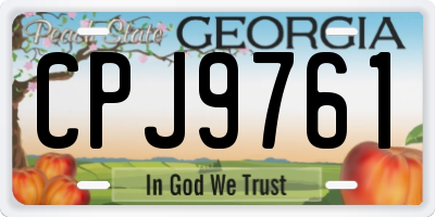 GA license plate CPJ9761