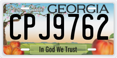 GA license plate CPJ9762