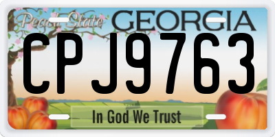 GA license plate CPJ9763