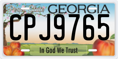 GA license plate CPJ9765