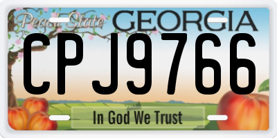 GA license plate CPJ9766