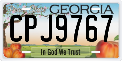 GA license plate CPJ9767