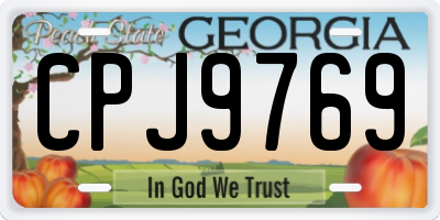 GA license plate CPJ9769