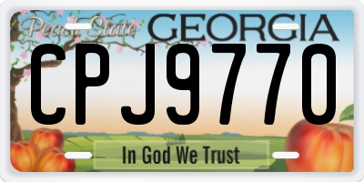 GA license plate CPJ9770
