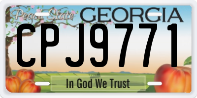 GA license plate CPJ9771