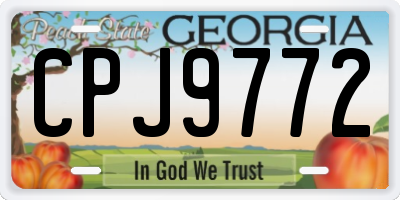 GA license plate CPJ9772