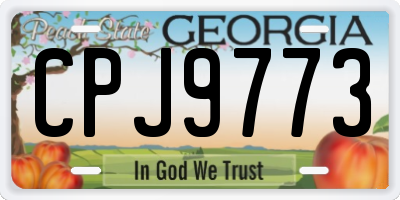 GA license plate CPJ9773