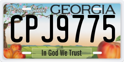 GA license plate CPJ9775